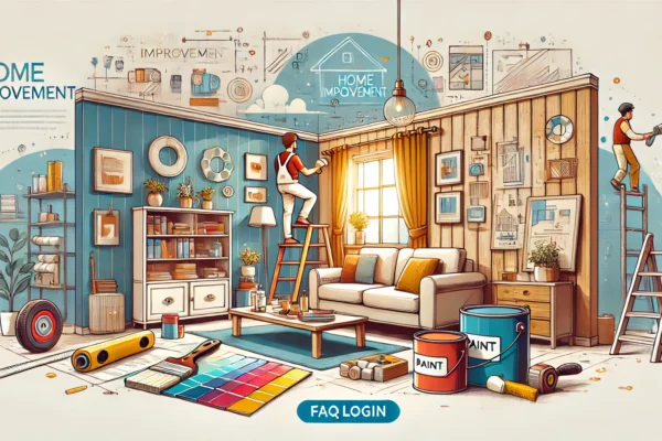 FAQlogin.com Home Improvement website showing DIY tips and home renovation ideas