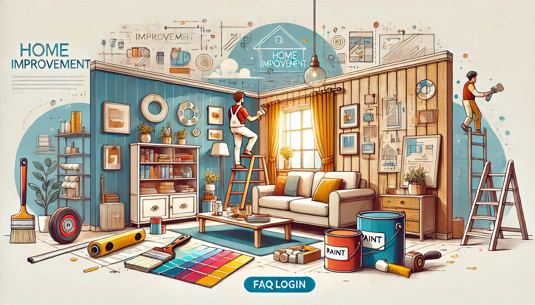 FAQlogin.com Home Improvement website showing DIY tips and home renovation ideas